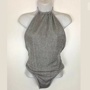 Sam Edelman Silver Metallic Bath Suit Sz XS nwot